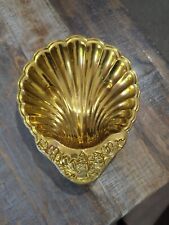 Vtg Colony Metalsmiths Of Virginia Brass Clamshell Candy Trinket Dish picture