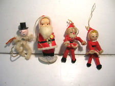 Vintage Santa Paper Mache Bottle Brush Christmas Ornament Lot  picture