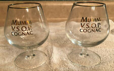 2 Mumm V.S.O.P. Cognac Snifters w/ Metallic Gold Logo picture