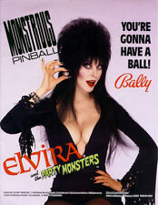 Elvira And The Party Monsters Pinball Flyer Sexy Vampire Fold Out POSTER Horror  picture