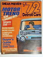 Vintage July 1971 MOTOR TREND magazine 1972 Sneak Preview Detroit Cars picture