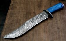 USA-AUK-885 Custom Handmade Damascus Steel Bowie Hunting Knife CAMEL BONE picture
