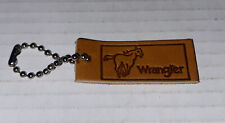 Vintage Wrangler Brand Jeans Leather Keychain AD Mustang Horse Key Fob picture