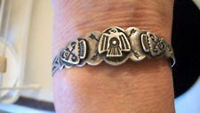 OLD PAWN FRED HARVEY NAVAJO NATIVE AMERICAN THUNDERBIRD STERL SILVER CUFF picture