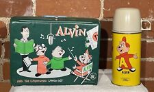 Rare Vintage Collectible 1963 Alvin and The Chipmunks Lunch Box Kit With Thermos picture