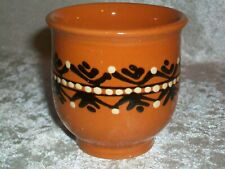 Vintage Mexican Andas Terracotta Folk Art Pottery Hot Chocolate Cups Mugs (4) picture