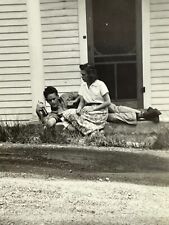 XJ Photograph Woman Concerned About Man Day Drinking Beer On Front Porch 1941 picture