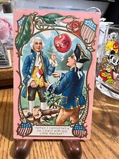Patriotic Postcard embossed George Washington Father I Cannot Tell a Lie picture
