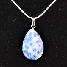 Charged Natural Sodalite Teardrop Pendant + 20