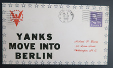 Yanks Move Into Berlin 1945 World War II WW2 Envelope Patriotic Cover (Rare) picture