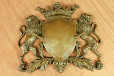 Royal Family Crest Coat of Arms Lion Unicorn Crown Shield Bronze Wall Plaque V3 picture