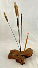 Vintage - Drift Wood - Cattail - Typha - Pen - Pencil - Holder - VERY RARE picture