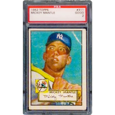 1952 Topps Mickey Mantle PSA 2 Autographed back Rookie Lapel Pin PBX-007-A P-239 picture