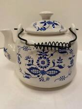 Blue & White Ceramic Teapot with Wire Handle by CM Chadwick - Shelf picture