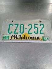 1990 OK OKLAHOMA Auto License Plate # CZO252 * Sunset * OK is OK picture
