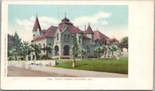 c1903 PASADENA, California Postcard PUBLIC LIBRARY Street View Detroit Pub #7194 picture