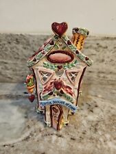 Blue Sky Clayworks Valentine Little House Of Love Tealight Candle Holder Unused picture