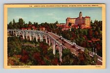 Pasadena CA-California, Arroyo Seco, Colorado Street Bridge, Vintage Postcard picture