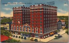 ST. PETERSBURG, Florida Postcard PRINCESS MARTHA HOTEL Street View Linen c1940s picture