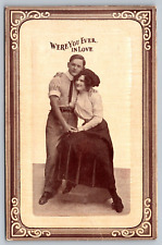 Antique Postcard Were You Ever in Love Romance Couple Hugging Fancy Frame  A2 picture
