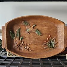 Vintage Multi Product USA Embossed Duck Decor wood look Tray with color  picture