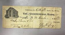 1930 Check, The Commercial National Bank, Chester, S.C. picture