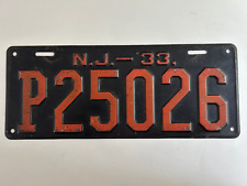 1933 New Jersey License Plate Passaic County All Original picture