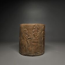 CIRCA NEAR EASTERN TERRACOTTA CUP WITH FIGURES. picture