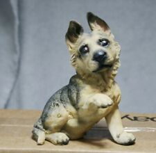 Adorable German Shephard Puppy Sitting Figurine Statue Resin  6.25