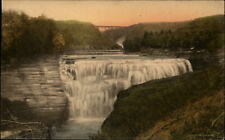 Middle Falls Letchworth State Park New York ~ 1933 hand colored Albertype picture