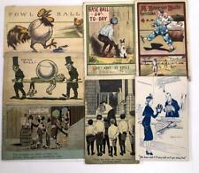 1910's Victorian Baseball Themed Humorous Advertising Ephemera Trade Post Cards  picture