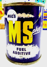 Vintage MAC'S MS Plus Fuel Additive Metal Can 4 Oz - NOS picture