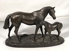 Genesis Fine Arts Cold Cast Bronze Mare And Foal Statue Display Made In Ireland picture