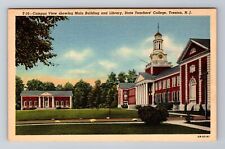 Trenton NJ-New Jersey, State Teachers College Library, Vintage Souvenir Postcard picture