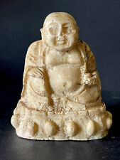 Laughing Buddha Figurine Alabaster Composite Resin Mexico Carved-OLD Vintage picture