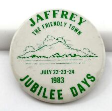 Jaffrey Jubilee Days 1983 Vintage Pinback Button - New Hampshire NH picture