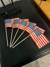 Lot Of 5 Vintage Pre-1959 48 Star American Flags Cloth Parade picture