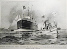 Detroit's Marine Postal Service - Harper's Weekly ca 1908 - Story & Print picture