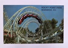 Postcard RI Loop/Corkscrew Rollercoaster at Rocky Point Park, Warwick 1984 picture