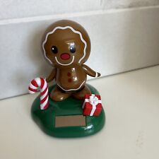 CHRISTMAS GINGERBREAD MAN Solar Bobblehead Toy WORKS picture