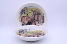 Ceramica Cuore Ceramic Pasta Bowl 9” Wine barrels Made in Italy Set of 2 picture