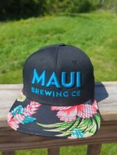 Maui Brewing Co Hawaiian Floral Trucker Stitched Logo Snapback Adj. Cap Hat Otto picture