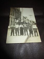 ATQ  VTG REAL PHOTO RPPC POSTCARD TELEPHONE CREW WORKERS MEN 1912 INSTALL POLE  picture