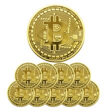 10Pcs 3mm Bitcoin Coin, Bitcoin Commemorative Coin 24K Gold Plated, Blockchain picture