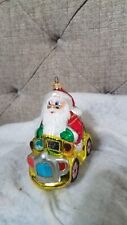 Kurt S Adler Polonaise Glass Ornament Santa In Car w/ Toys 5×6