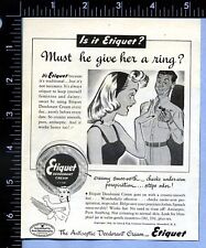 1945 Vintage Magazine Page Ad Etiquet Deodorant Cream picture