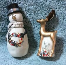 Firz And Floyd Wintry Woods Snowman Salt And Pepper New In Box picture