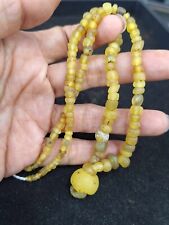 Amazing Treasure ANCIENT Egyptian Moon Light Colors bead Necklace worn patina picture