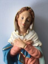 Christmas Nativity figure vintage italy paper mache Mary Mother Of Jesus Painted picture
