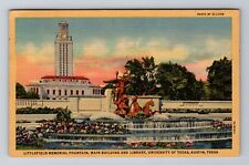 Austin TX-Texas, Littlefield Memorial Fountain, Antique, Vintage Postcard picture